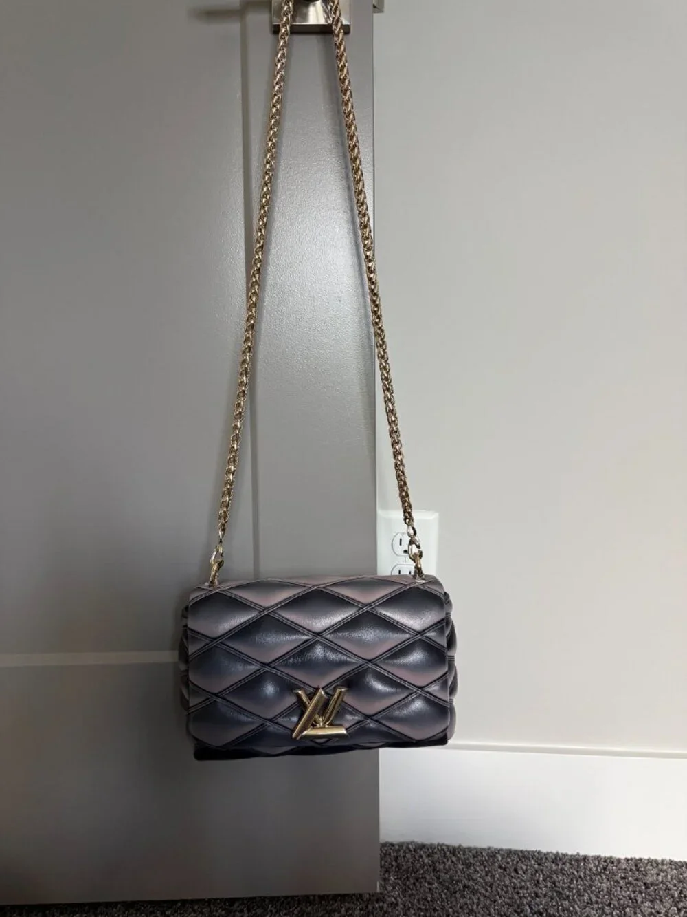 Brand New Louis Vuitton GO-14 MM (Model M23569) Black/Pink